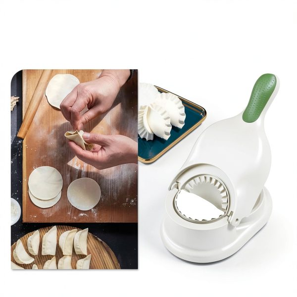 Generic Manual Dumpling Maker 2-in-1 White Plastic Stainless-4