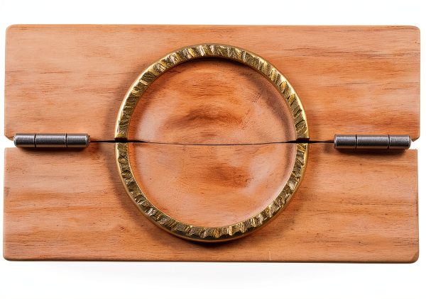 Luxshiny Dumpling Press Mold Manual Wood Copper Kitchen Tool-1