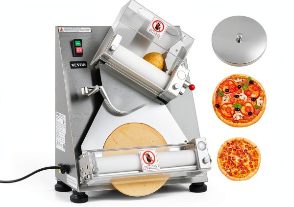 VEVOR Commercial Pizza Dough Press Automatic Stainless Steel-0
