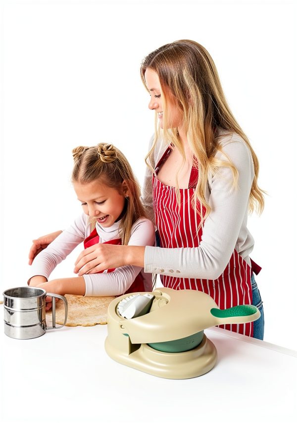 Generic Manual Dumpling Maker 2-in-1 White Plastic Stainless-1