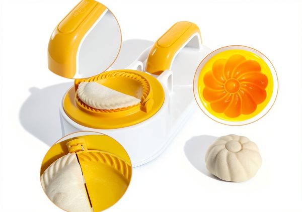Bnqoe Dumpling Maker 3 in 1 Plastic White Food Grade-3