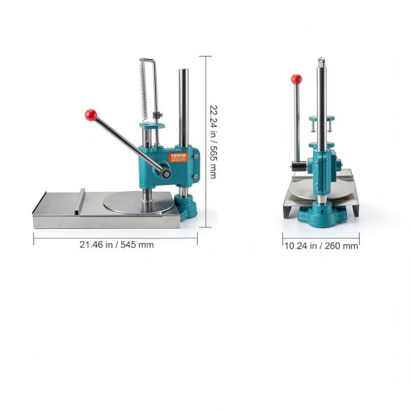 VEVOR Manual Dough Press Machine 240mm Plate 5mm Thickness-6