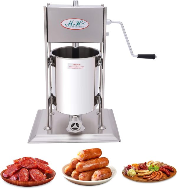 Commercial Sausage Stuffer Stainless Steel 2.6 Gal Dual Use-4