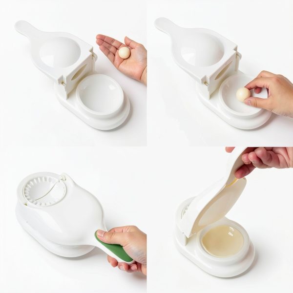 Generic Manual Dumpling Maker 2-in-1 White Plastic Stainless-2