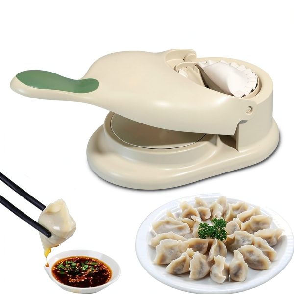 Generic Manual Dumpling Maker 2-in-1 White Plastic Stainless-0