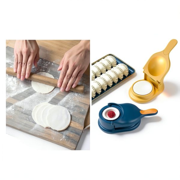 365Home Dumpling Press Manual Plastic Green Blue Dough Maker-4