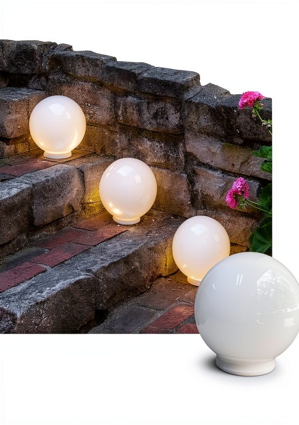 Beam Lighting 6in White Acrylic Globe Ceiling-5