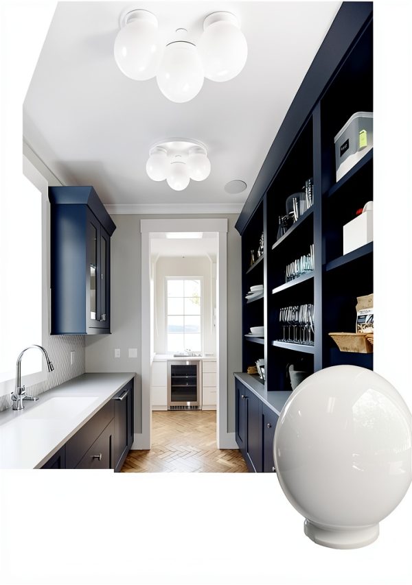 Beam Lighting 6in White Acrylic Globe Ceiling-3