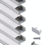LED Strip Channel Muzata White Waterproof Metal Profile U1SW-0