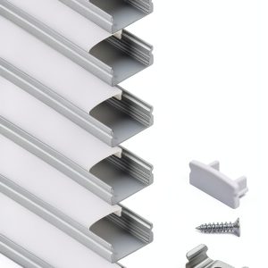 LED Strip Channel Muzata White Waterproof Metal Profile U1SW-0