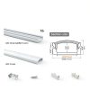 LED Strip Channel Muzata White Waterproof Metal Profile U1SW-1
