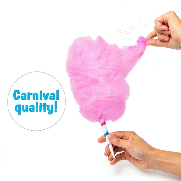 Cotton Candy Express Floss Sugar Variety Pack with 3 - 11oz Plastic Jars of Cherry, Blue Raspberry & Grape Flossing Sugars Plus 50 Paper Cotton Candy Cones-4
