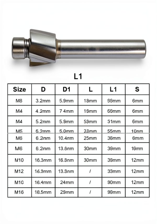 5pcs HSS-AL Counterbore Set M3-M8 for Aluminum Steel Copper Cast Iron-1