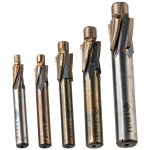 SHUATI 5Pcs Counterbore Set M3-M8 4-Flute HSS-AL Straight Shank Tool-0