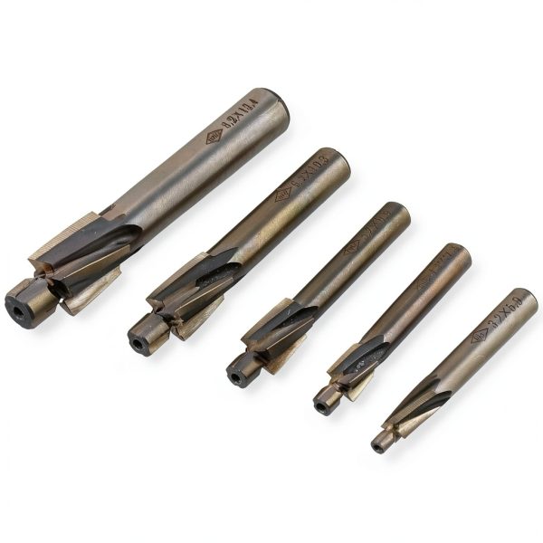 SHUATI 5Pcs Counterbore Set M3-M8 4-Flute HSS-AL Straight Shank Tool-2