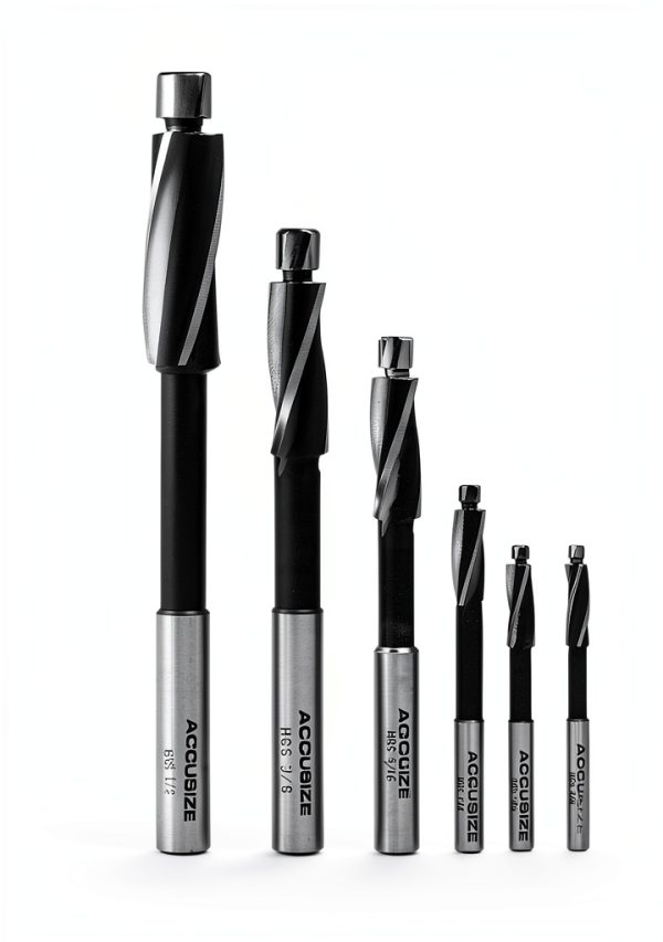 Accusize H.S.S. Solid Cap Screw Counterbore Set, 3 Flute Straight-7